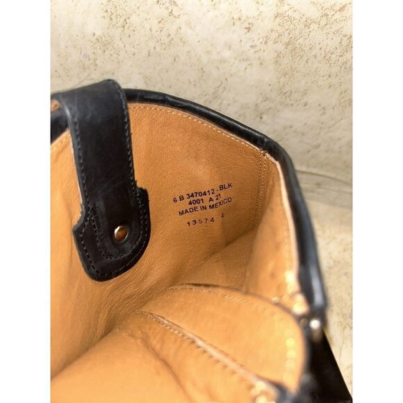 Frye Melissa Black Leather Zip Up Lug Equestrian Inspired Tall Boots Size 6 B - Picture 9 of 10